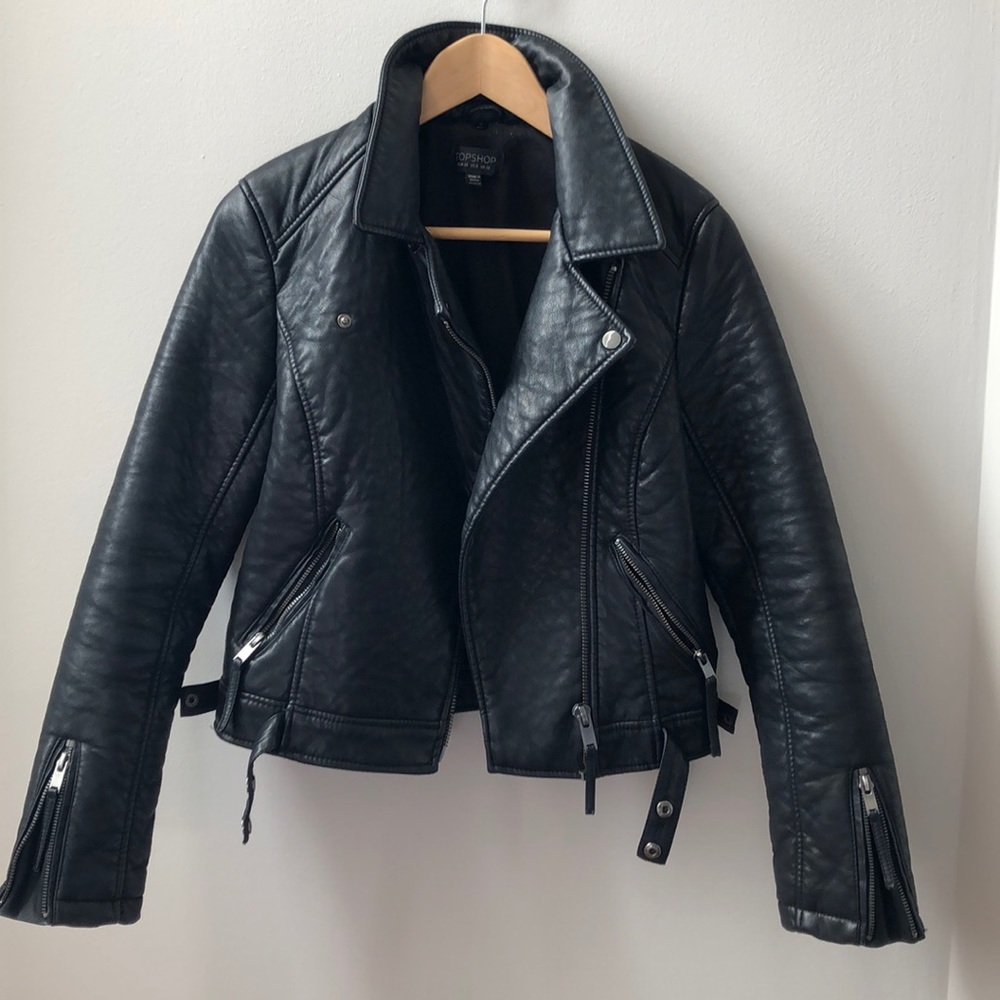 [TOPSHOP] Vegan Leather Moto Jacket